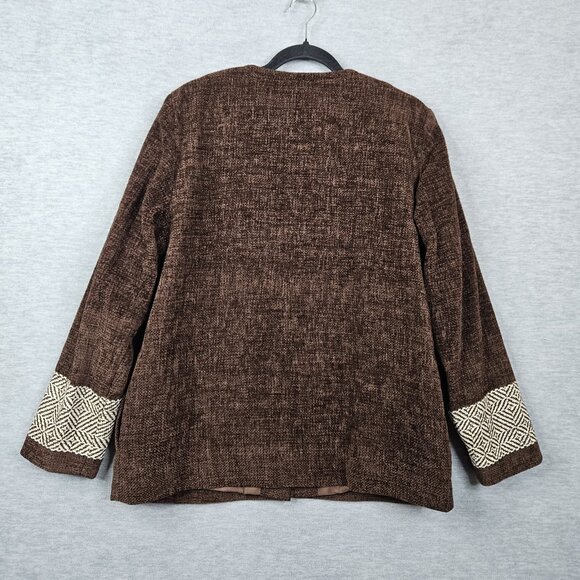 Boyne Valley Weavers Women's Chenille Lined Chocolate Jacket Size M NEW - Picture 2 of 9